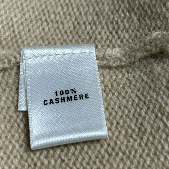 St. John Cashmere Cocoon Cardigan Womens Sz M Beige Quiet Luxury Oversized Cozy - Picture 8 of 11